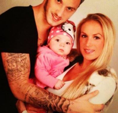 Sarah Arnautovic with her husband Marko Arnautovic and child.
